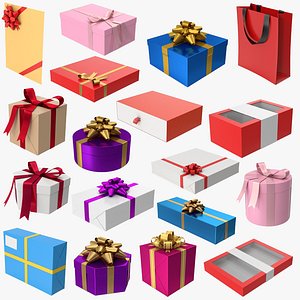 3D Gift Boxes Big Collection model
