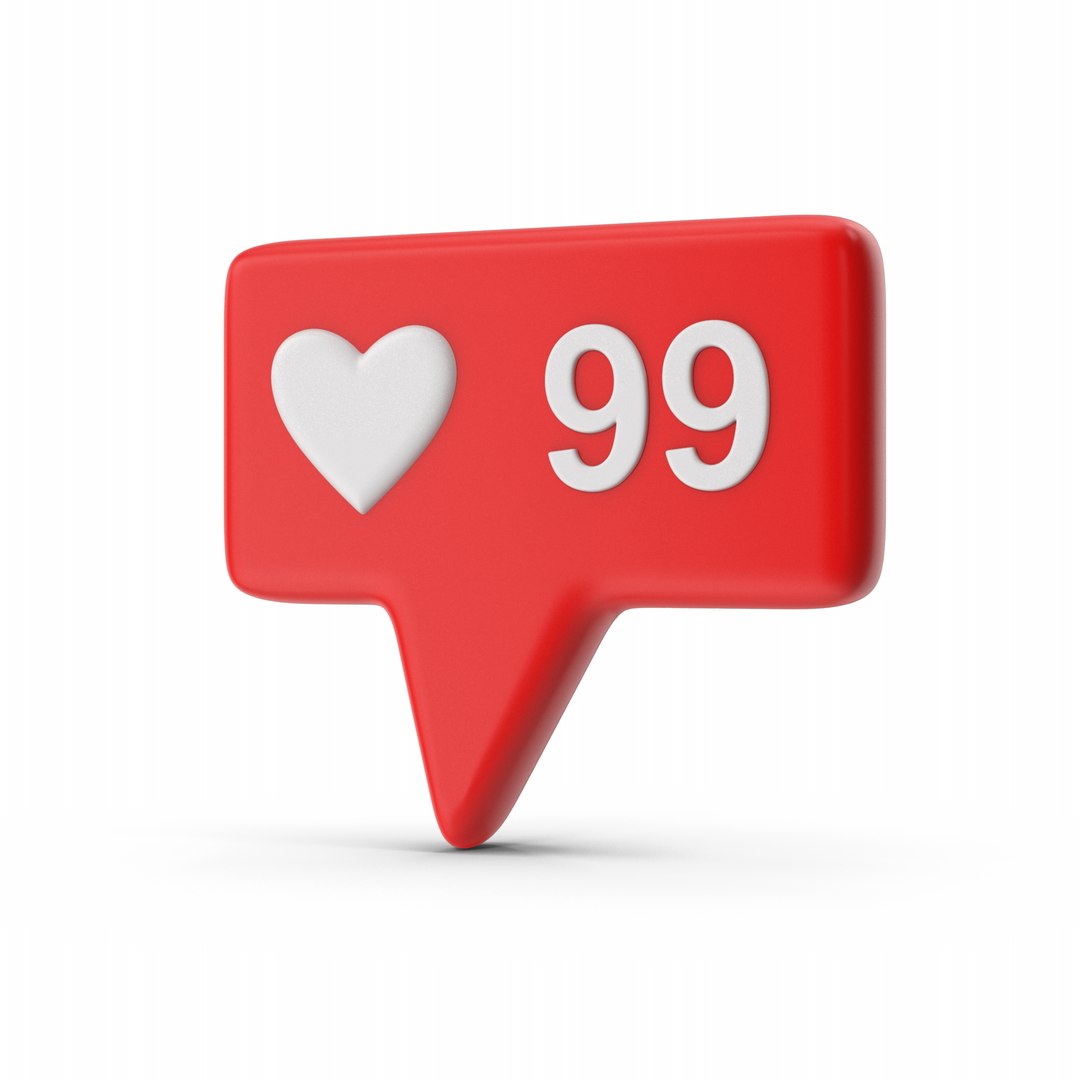 99 Likes Social Media Banner 3D Model - TurboSquid 2168744