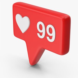 99 Likes Social Media Banner 3D model