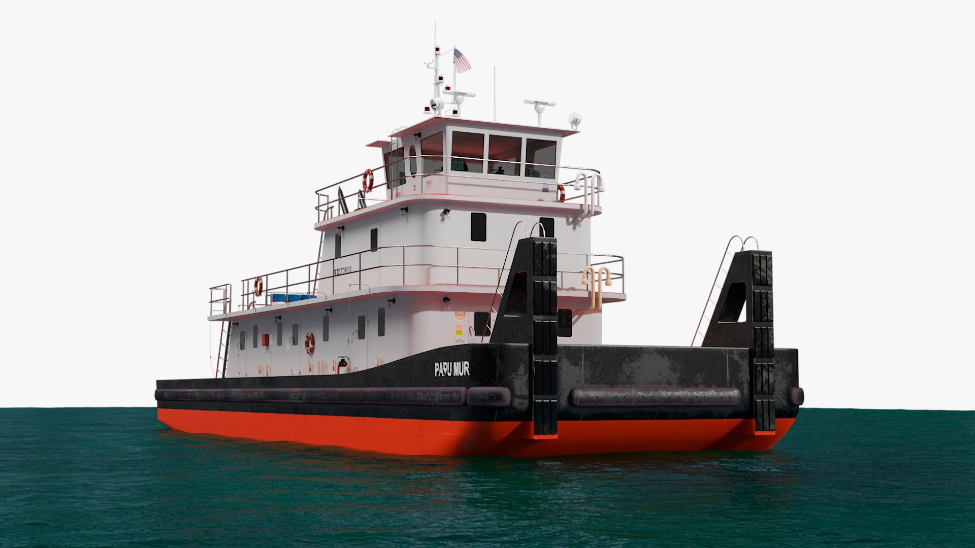 3D Model Push Boat Ship On Water - TurboSquid 2367756