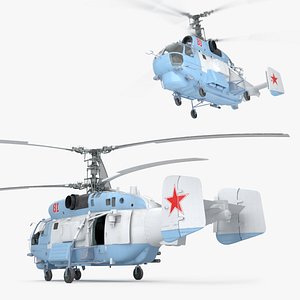 3D Soviet Kamov Ka-27 Helicopter with Interior Rigged for Cinema 4D
