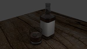3d whiskey bottle glass model