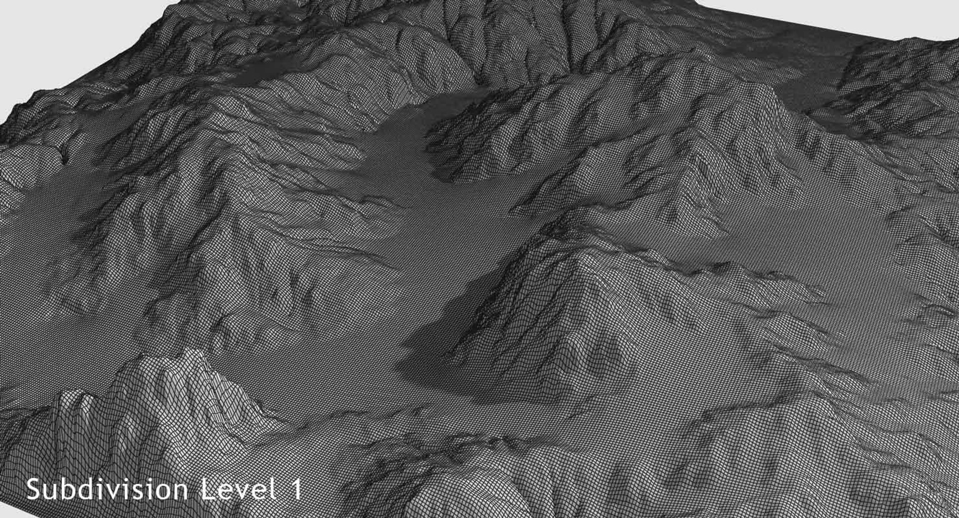 3d Mountain Range Ravine Terrain Landscape