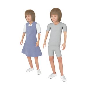 Girl real cloth simulation conversation loop animation 4