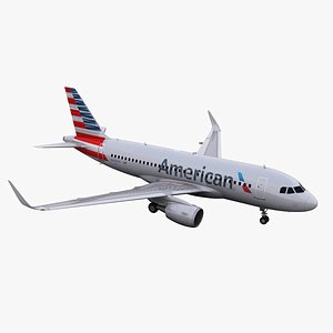 3d a319 american airlines model