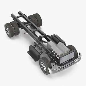 Truck Chassis with Simple Engine 3D Model