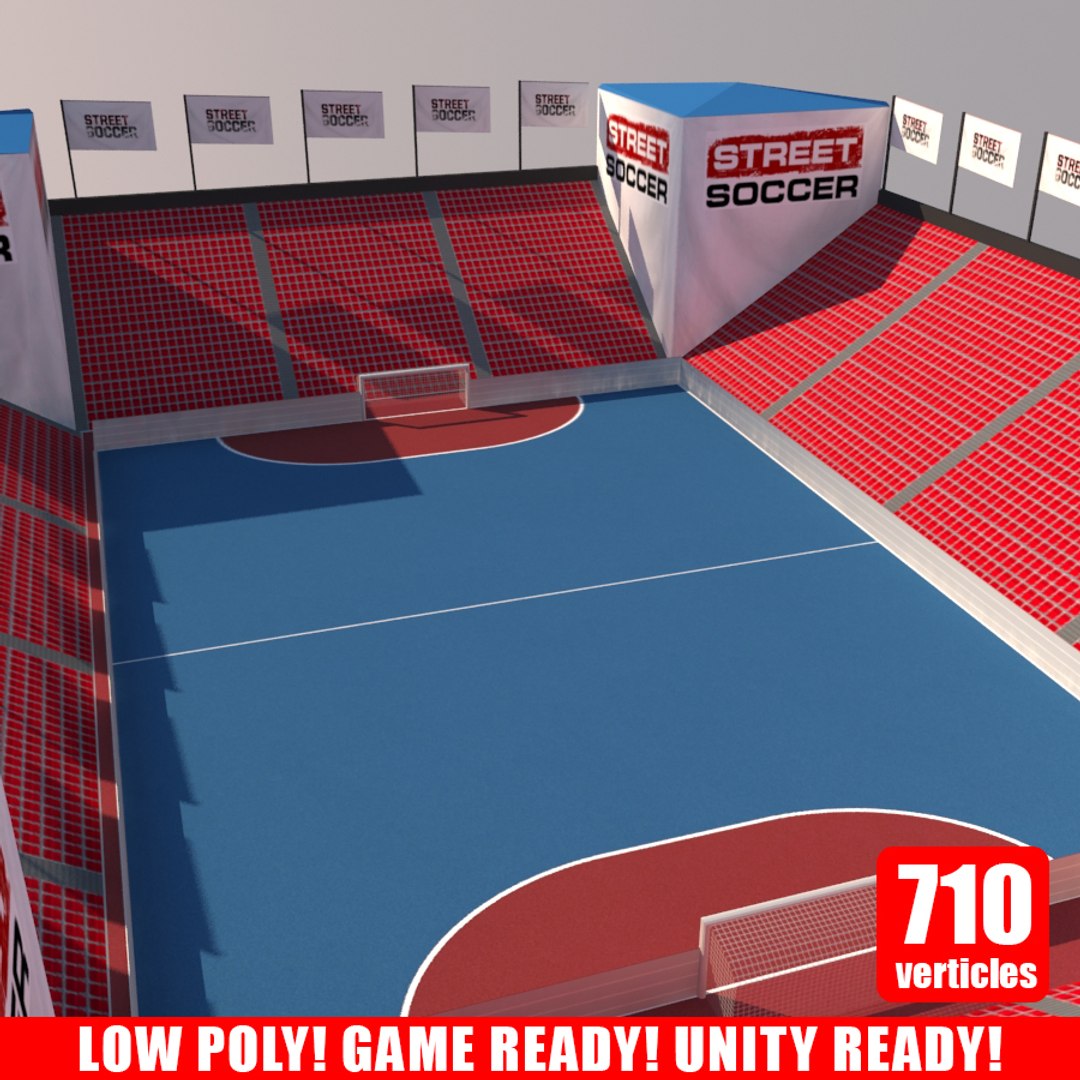3d model street soccer court 2
