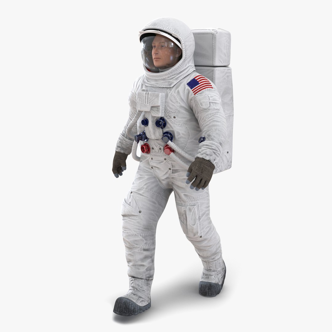 Astronaut NASA Wearing Spacesuit A7L Rigged 2 3D Model preview