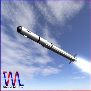 3d model of a-darter air-to-air missile launch