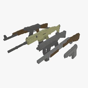 Voxel Weapon Pack 3D model