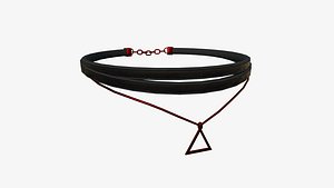 Gothic Collar F03 Black Red - Character Fashion Design 3D model