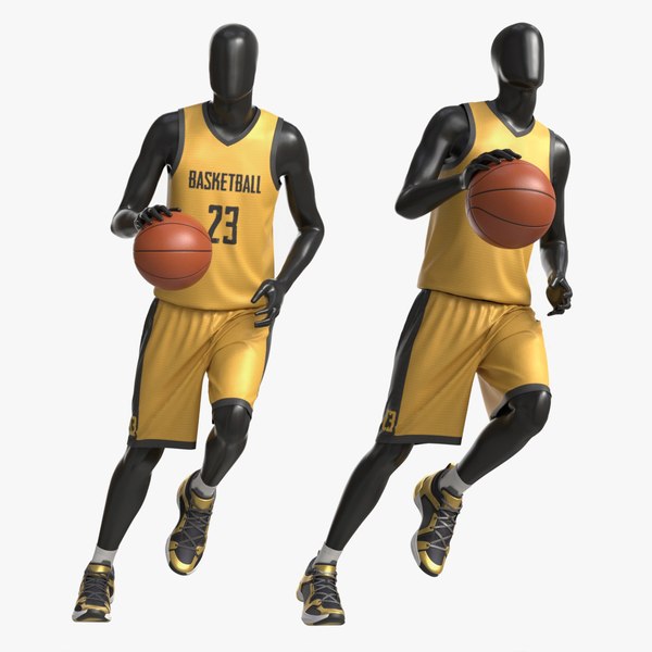 Male Mannequin in Basketball Uniform in Action 02 model
