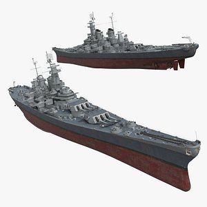 USS Iowa Battleship 1940s Used Rigged for Cinema 4D model