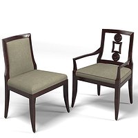 Baker Laura Kirar  vienna upholstered dining chair contemporary arm armchair  9149 9148