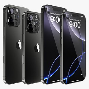 3D iPhone 16 Pro - Pro Max Black Titanium