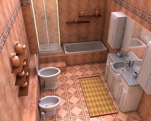 3d bathroom room model