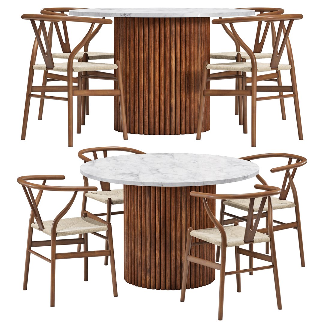 Cult Furniture Dining Set Medby Table-wish Chair 3D Model - TurboSquid ...