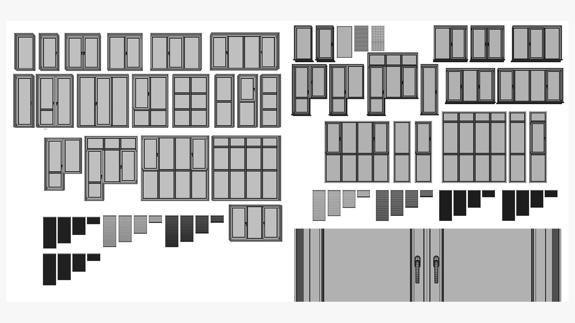 Windows Set 66 Pieces Model - TurboSquid 2378746