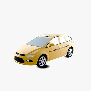 3D Taxi Cartoon 3D Model Sylized