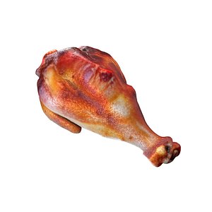 3D Chicken Fried Leg Piece v2 model