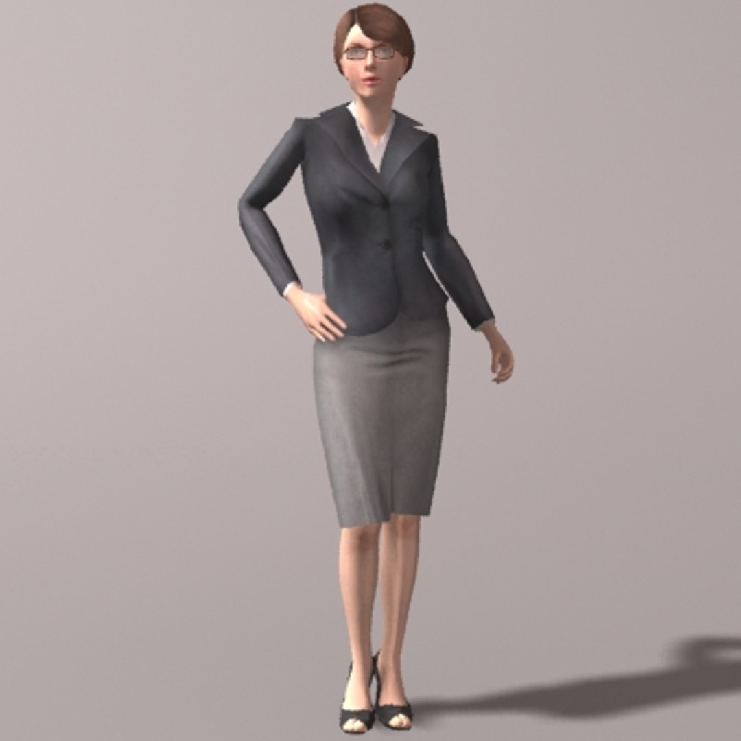 Business Woman Rigged 3d Model