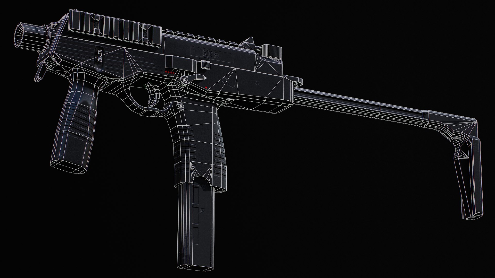 3D MP9 Submachine Gun - Mobile Ready Low Poly - TurboSquid 2279202