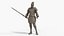 Terakotowy wojownik Rigged Low-poly model 3D