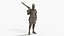 Terakotowy wojownik Rigged Low-poly model 3D