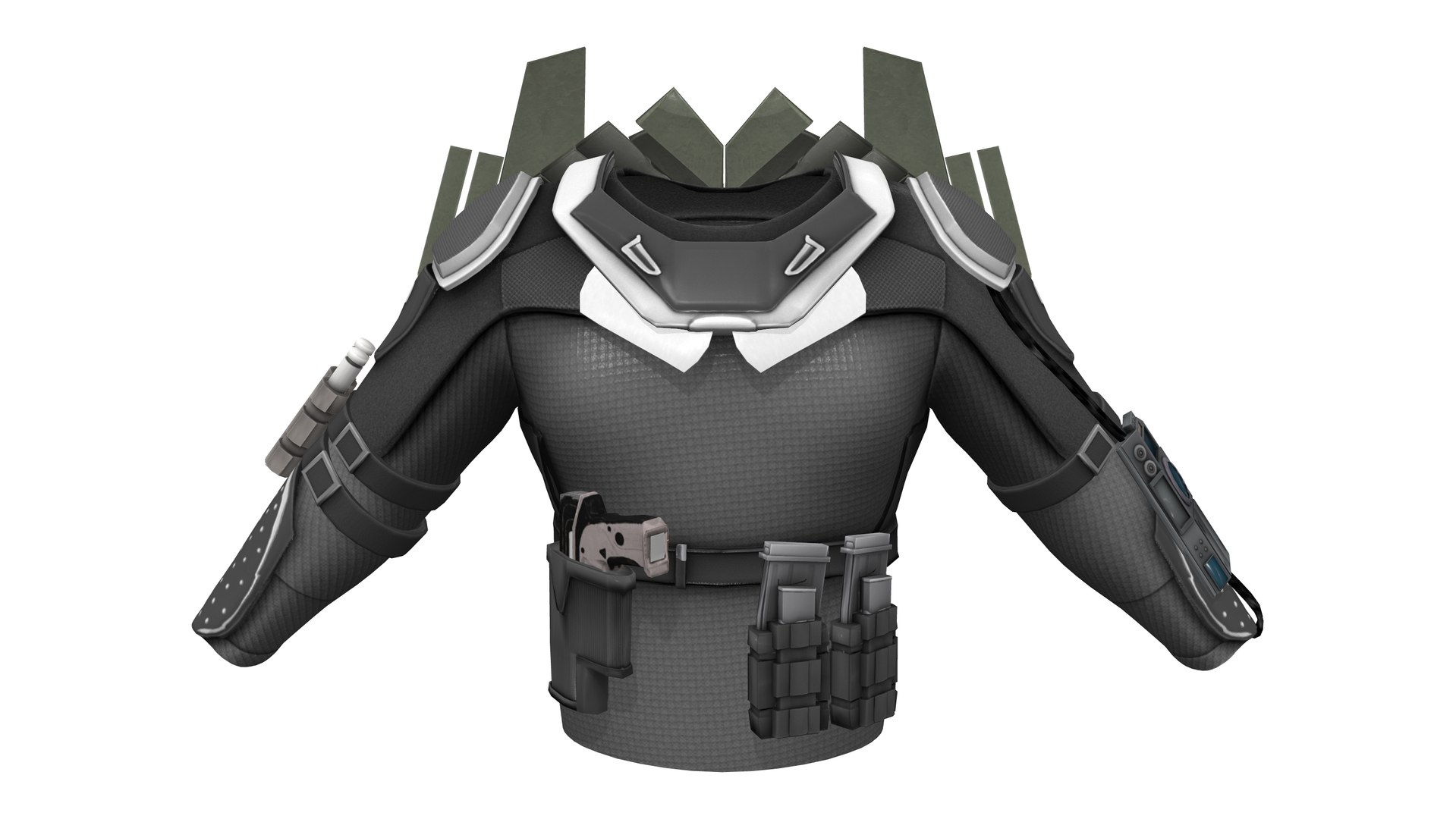 Sci-fi Cyborg Ranger Warrior Top With Guns Ammunition 3D - TurboSquid ...