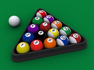 Old Pool Balls 3D model