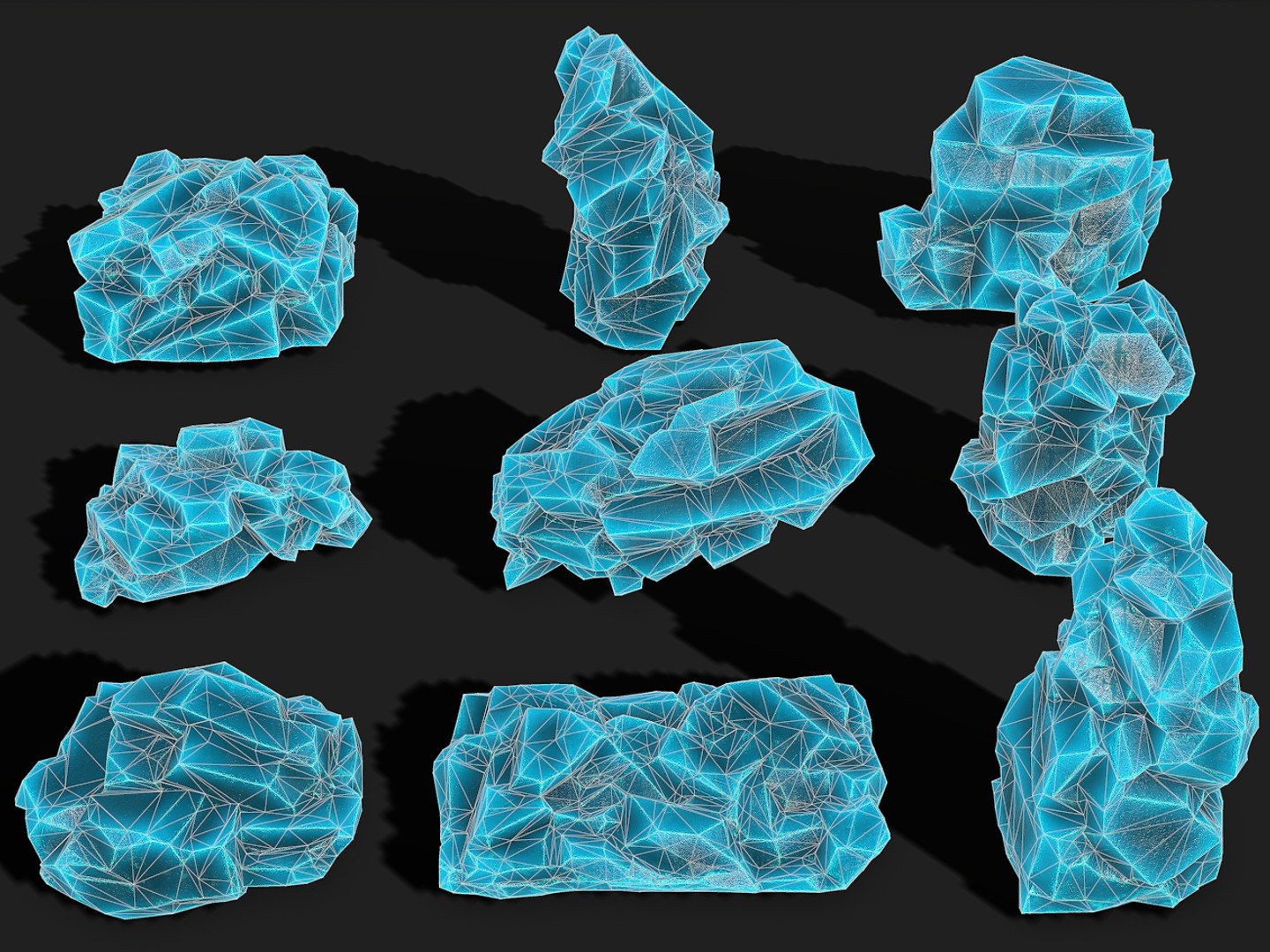 3D Mountain ice Rocks PBR Pack 12 model - TurboSquid 2140675
