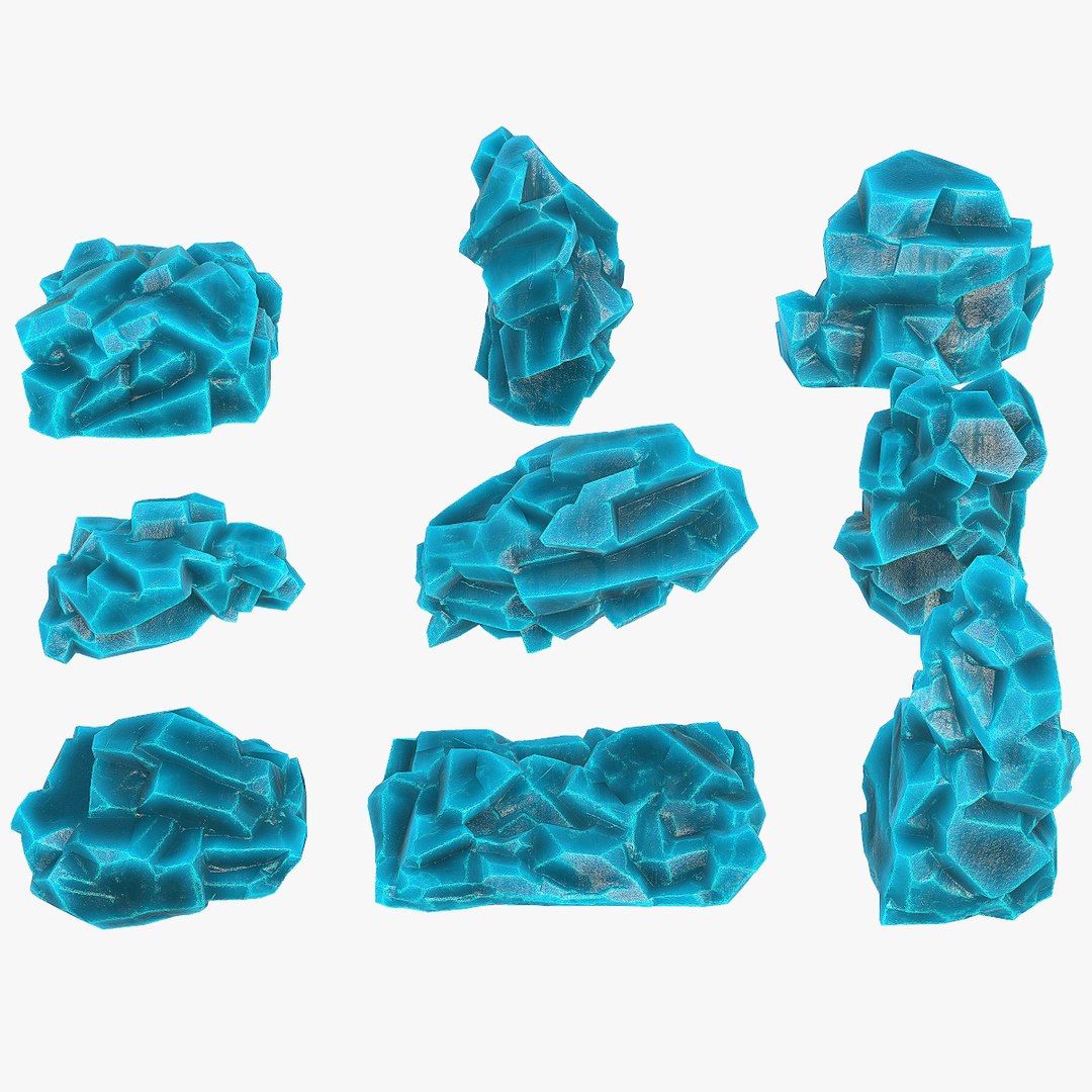 3D Mountain Ice Rocks PBR Pack 12 Model - TurboSquid 2140675