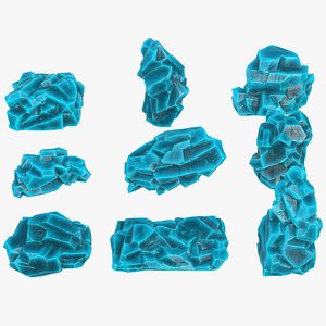 3D Mountain ice Rocks PBR Pack 12 model