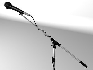 3d model microphone tri-leg boom stand