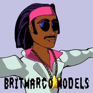 3d model man hippie cartoon
