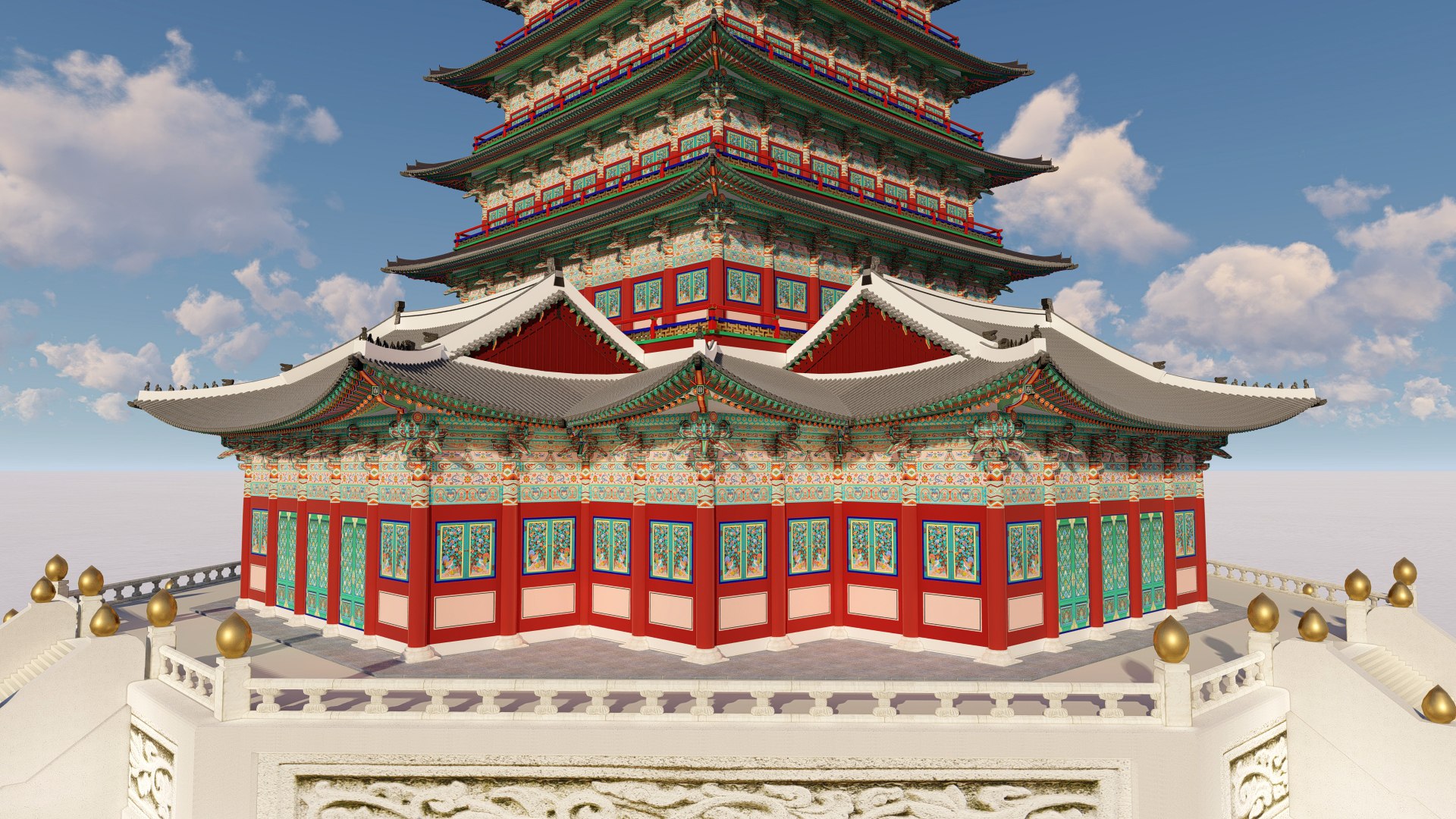 Korean great 9-story pagoda 3D model https://p.turbosquid.com/ts-thumb/2P/4xVKlh/DY/2_4photo/jpg/1701584972/1920x1080/fit_q87/1af1b689b11045f49182b0dd8039d67080909322/2_4photo.jpg