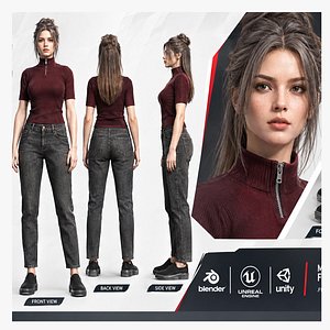 Realistic Woman Character 3D model