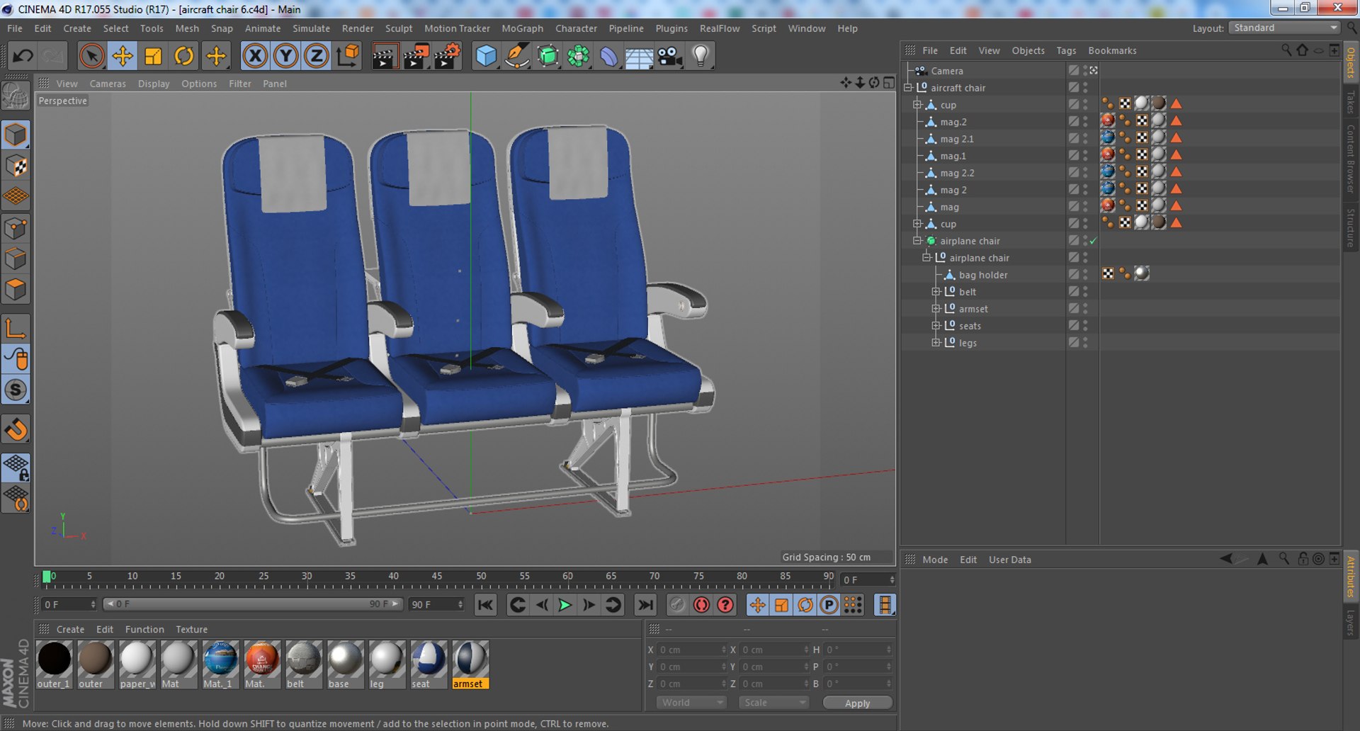 Airplane chair v5 model - TurboSquid 1391811