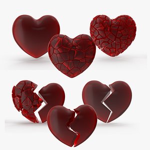 3D model hearts v-ray