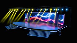 Modern Event Stage or Exhibition Stage with LED light