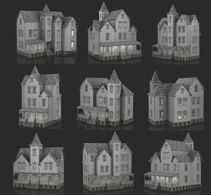 Old Abandoned Houses collection 3D model
