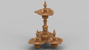 kerala oil lamp 3D model