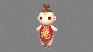 Chinese doll - Cartoon horror doll monster 3D model