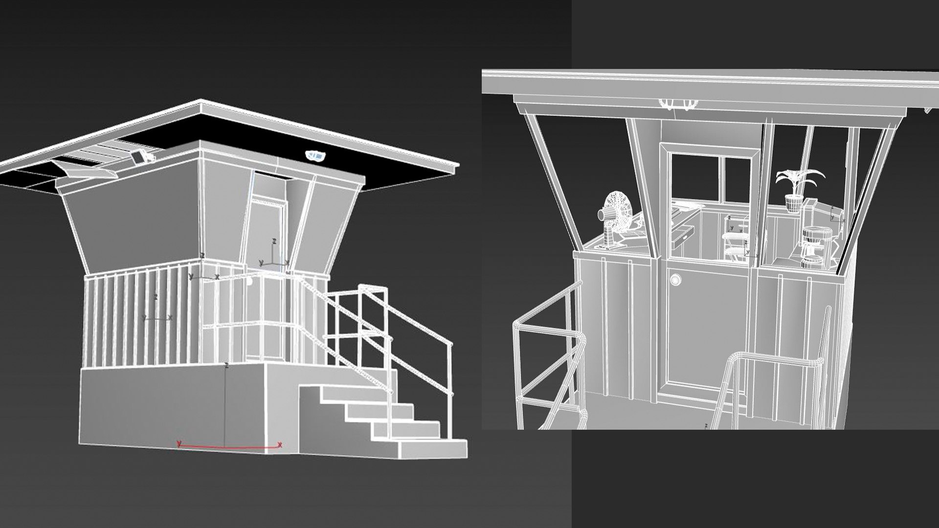 3D Old Security Booth - TurboSquid 1943242