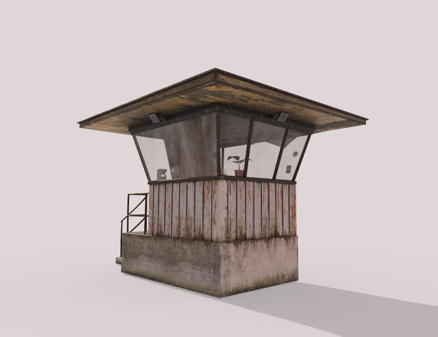3D Old Security Booth - TurboSquid 1943242