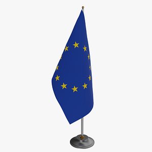3D Table Flag European Union V2 model