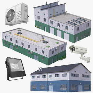 3 Industrial Buildings Collection 3D