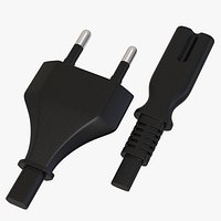 Euro Power Cable 2-Pin Plug to IEC C7 Socket