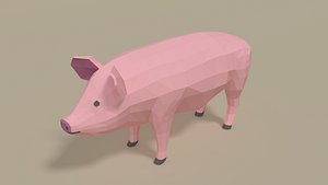 3D model cartoon pig