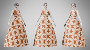 Dress 32 Warm Geometric Organic 3D model